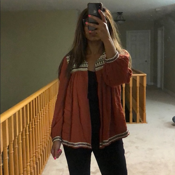 H&M terracotta cape blouse - Picture 1 of 4